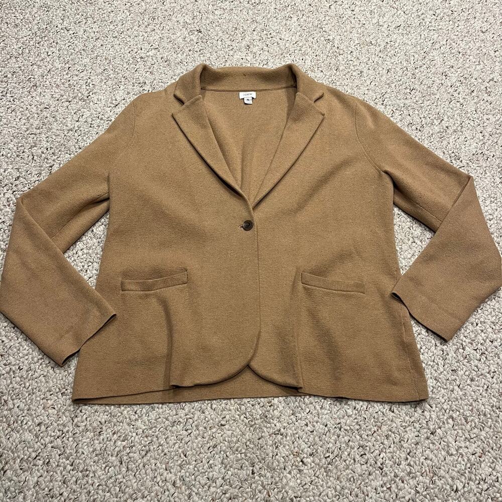 J Crew Schoolboy Sweater Blazer XL Tan Preppy Cotton Classic Casual Career
